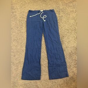 2 FOR $20 Ashley Free Style Blue Linen Blend Pull On Pants MidRise 16 x 31 L NEW